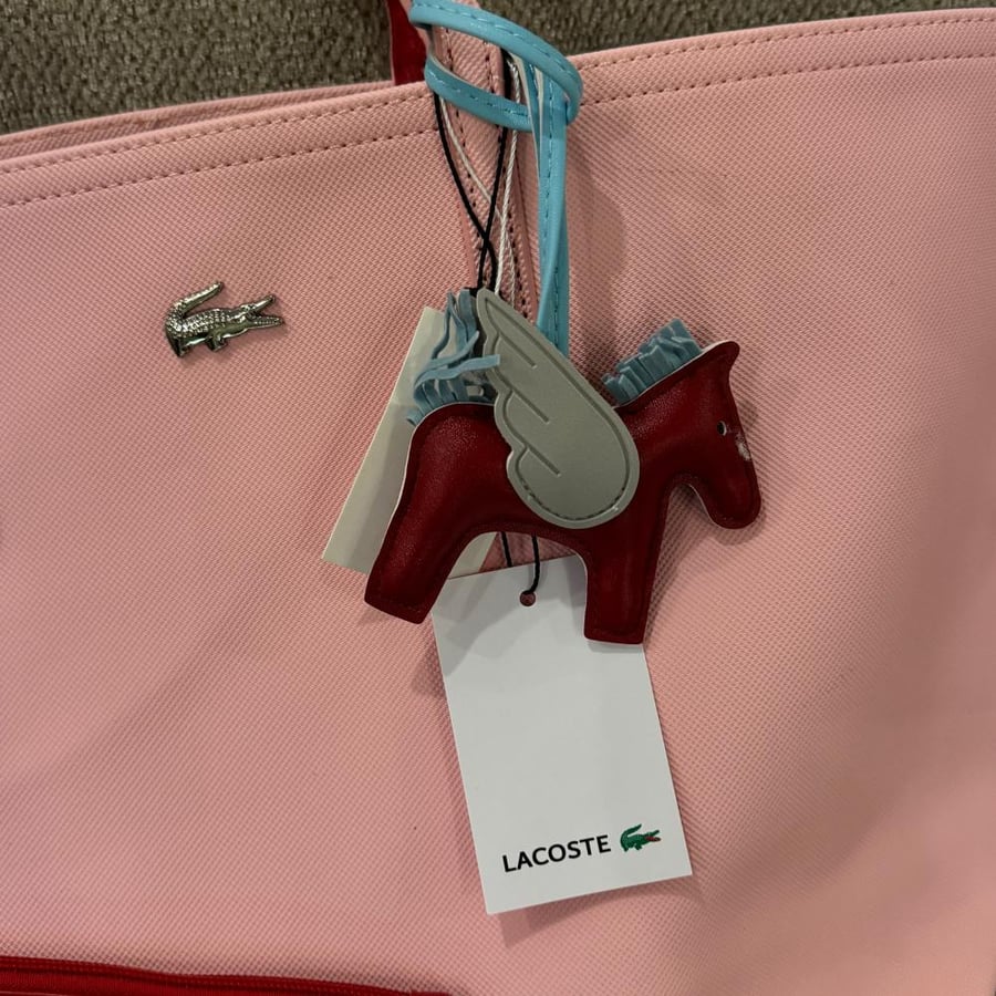 Lacoste pink and red with medal 46*30