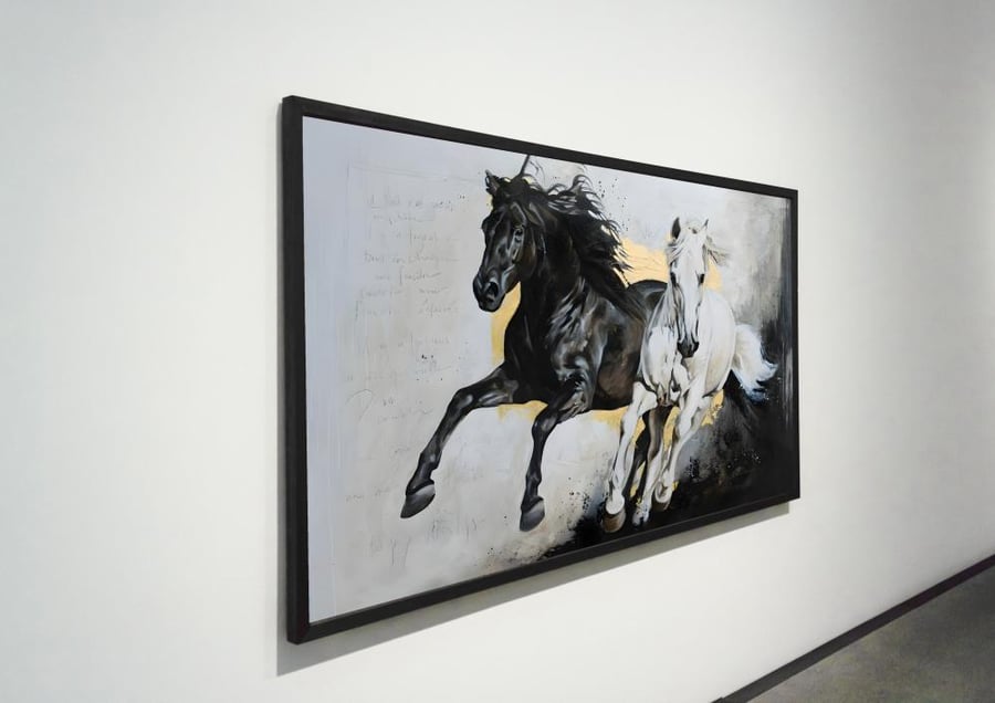 لوحات فنية خيل مطبوعة على قماش الكانفس موديل ( 2504)