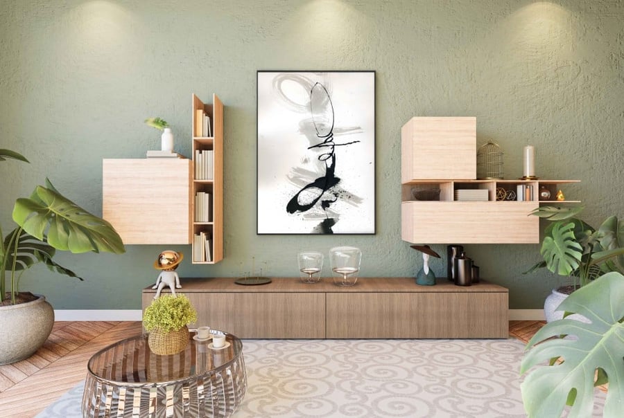 Wall decorative dual fog gold leaf canvas abstract