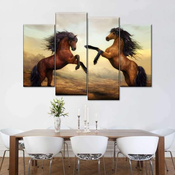 Printed artistic paintings on canvas fabric (Arabian horse painting)