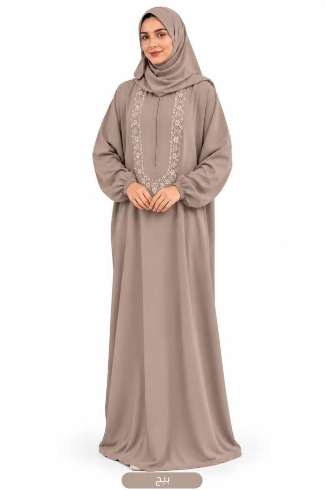 شرشف صلاة نسائي ثوب مسكر مع طرحة مثبته علية