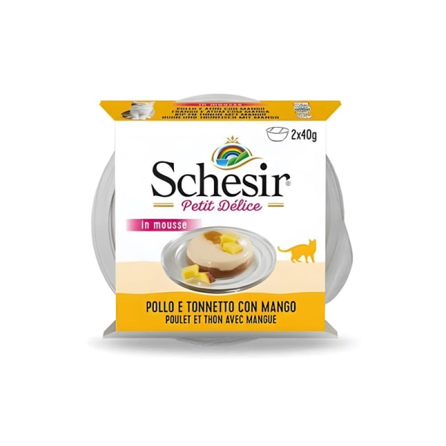 Chizer moist food for adult cats with chicken and tuna flavor with mango - 80 grams