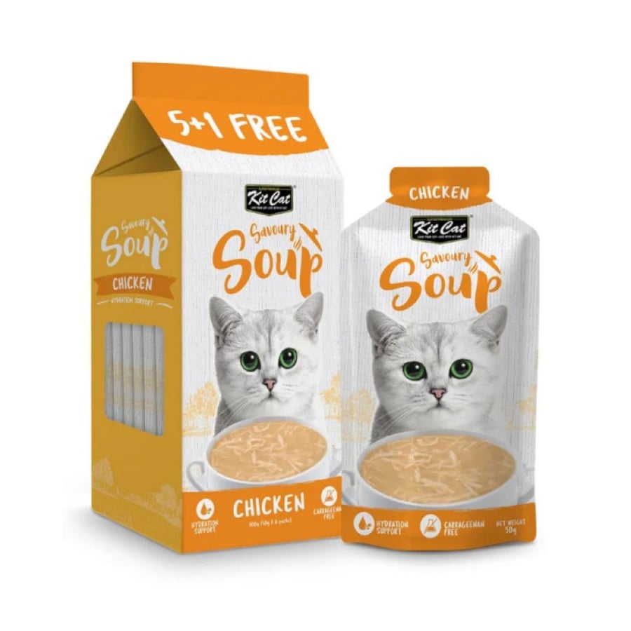 Kit Kat moist food for cats with chicken soup flavor - 5+1 sachets - 50 ml