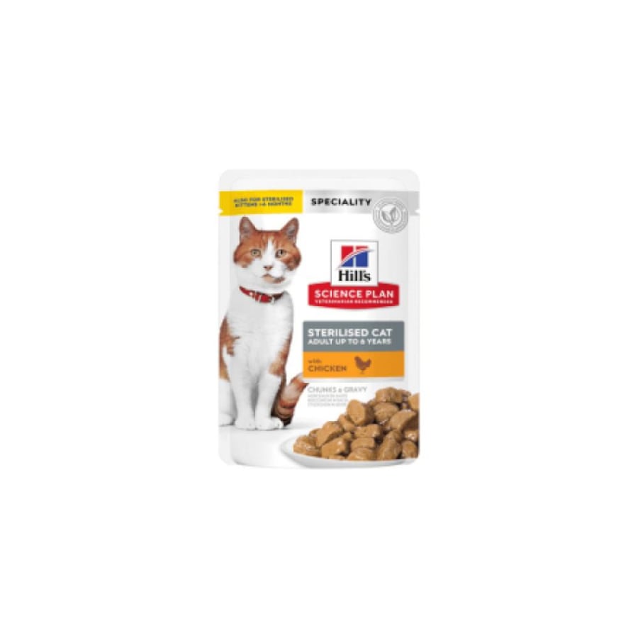 Dried food for sterilized cats with chicken flavor