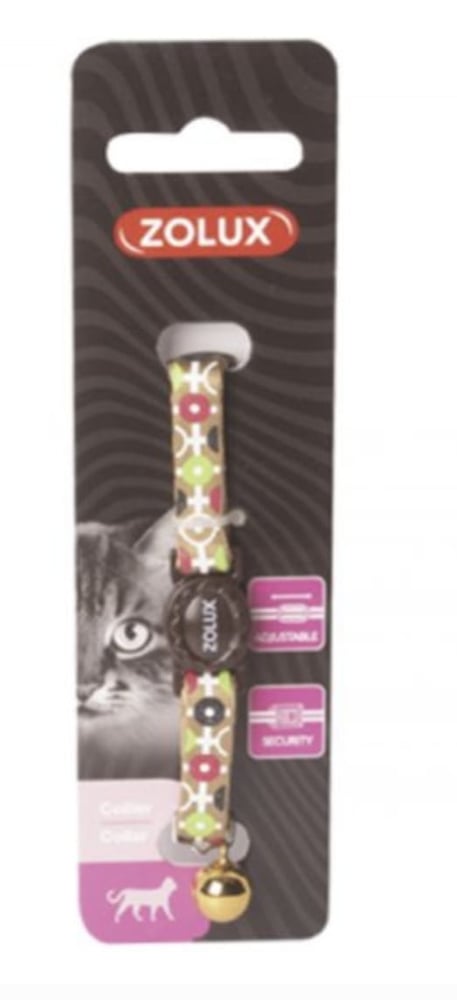 Zolux brown nylon collar with a distinctive pattern