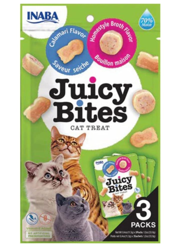 Inaba Gussy moist reward pieces for cats with calamari and algae 3*11.3 grams