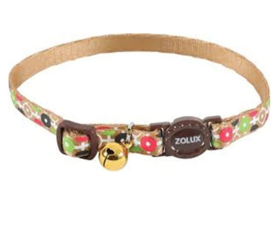 Zolux brown nylon collar with a distinctive pattern
