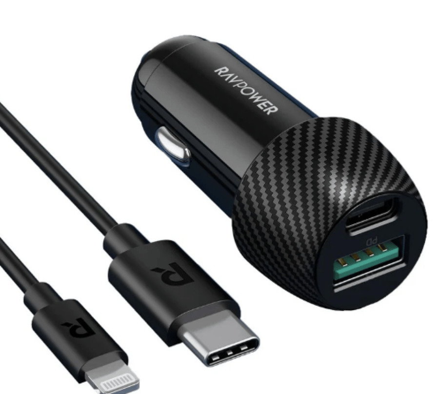 Delivery)49 WattsDual USB (USB-A/USB-C)Blackراف باور شاحن سيارة بيه دي، توصيل الطاقة ‎-‎ يو اس بي بي دي، منفذ يو اس  بي ثنائي USB‎-‎A‎/‎USB-C، اسود راف باور شاحن سيارة بيه دي، توصيل الطاقة ‎-‎ يو اس بي بي دي، منفذ يو اس  بي ثنائي USB‎-‎A‎/‎USB-C، اسود راف