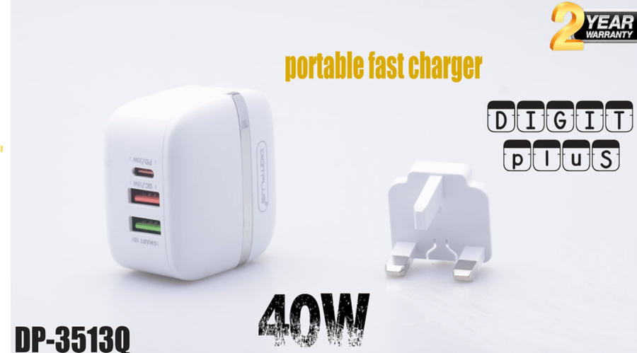 30 واط مع دعم تقنية الشحن السريع QC 3.0 Digitplus Elite Charger