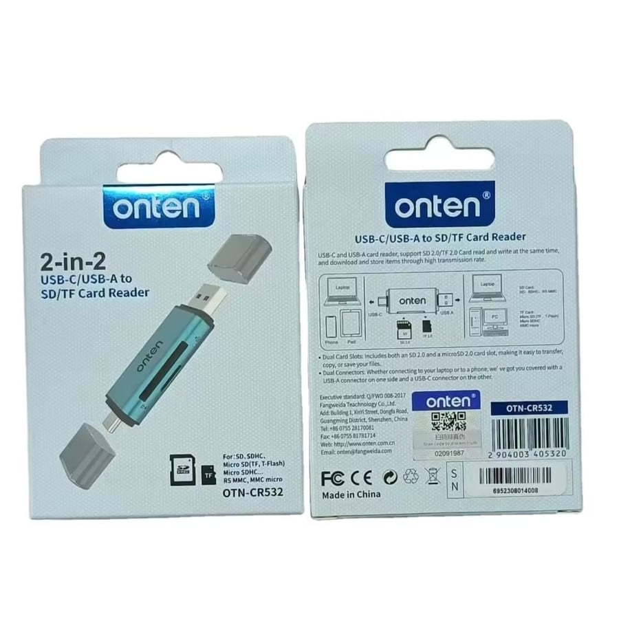 بطاقات Onten 2-in-2: دعم USB-C وUSB-A لقراءة SD وTF