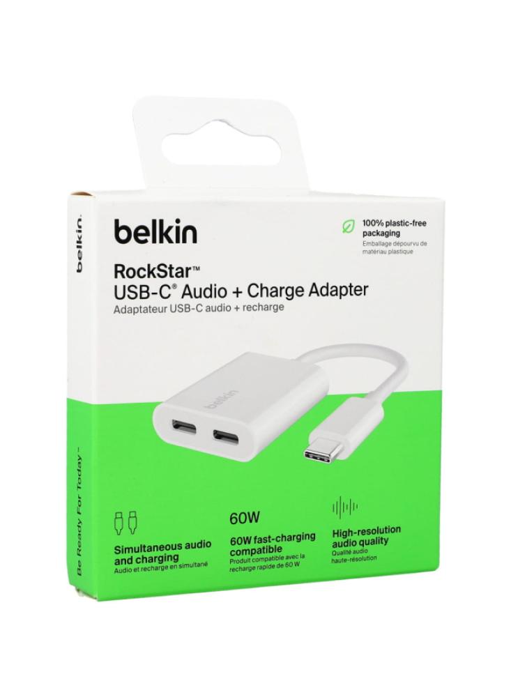 محول Belkin RockStar USB-C Audio + Charge Adapter
