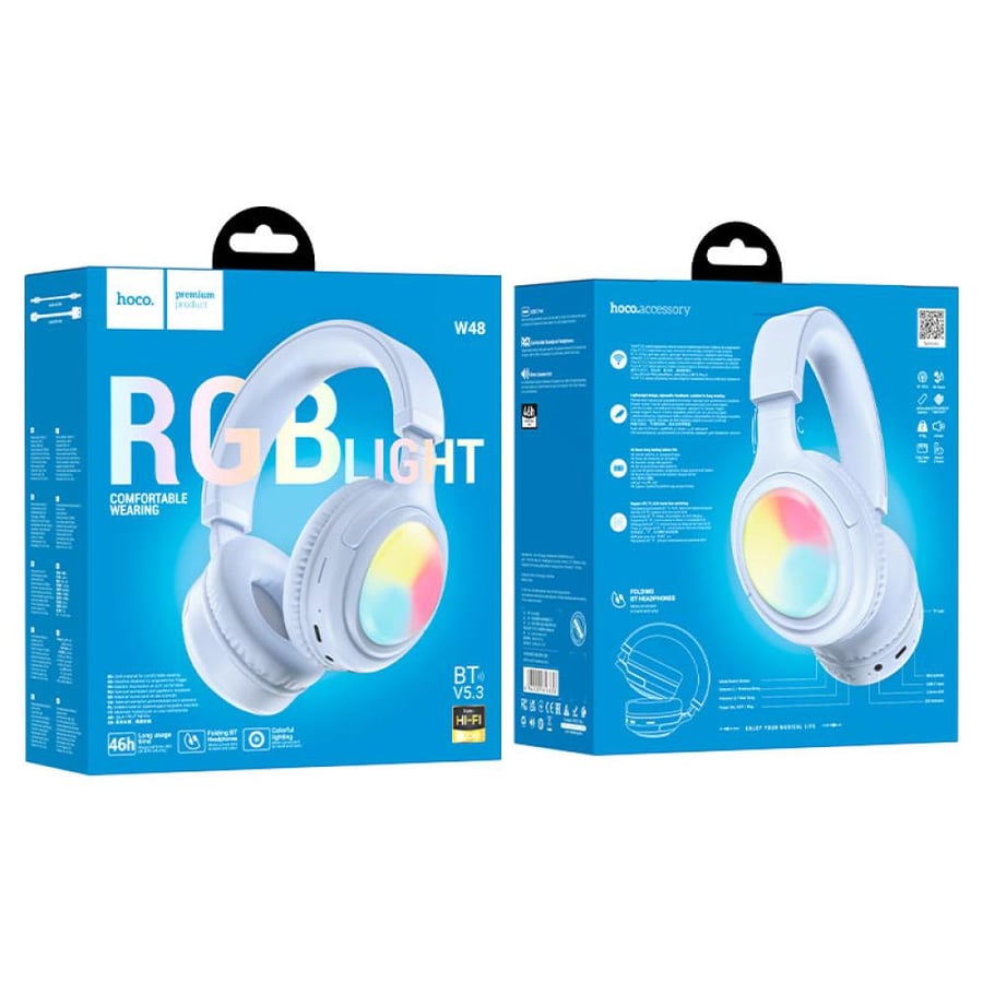 سماعة Hoco W48 RGB اللاسلكية ازرق