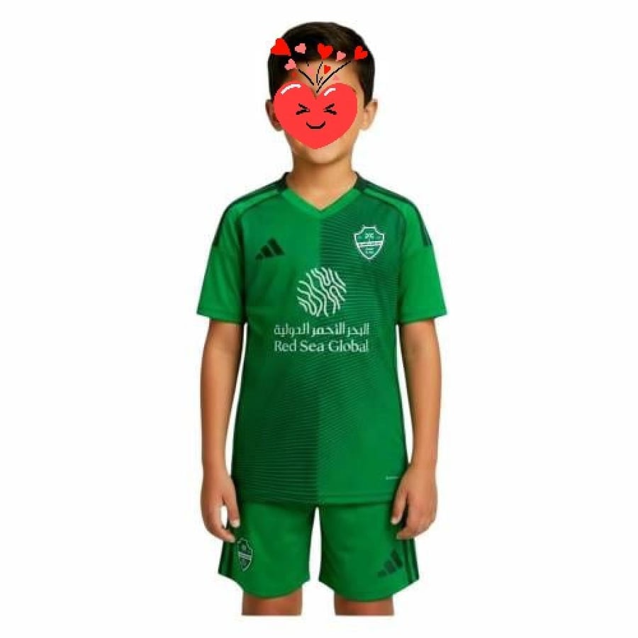 طقم الاهلي السعودي الابيض 2025/2026 للأولاد