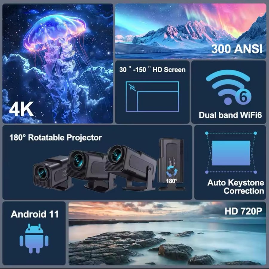 بروجكتر HY320 4K mini الاصدار الجديد