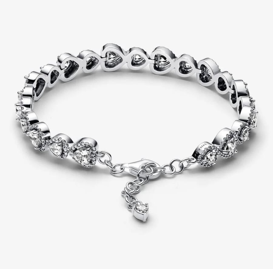 A bracelet of hearts decorated with a halo