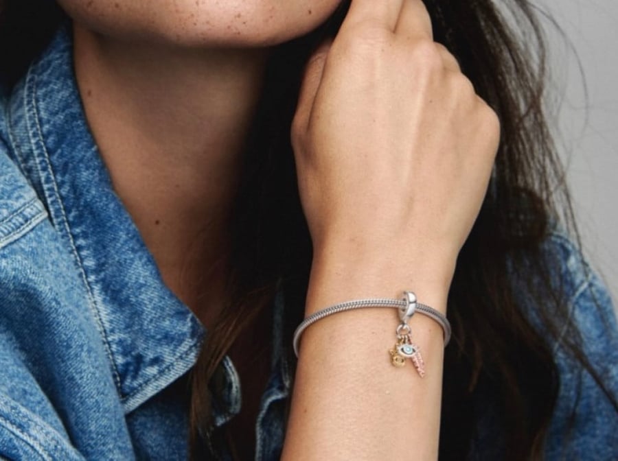 Hamsa, All-seeing Eye & Feather Spirituality Dangle Charm