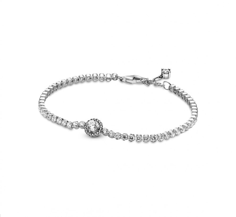 Sparkling Halo Tennis Bracelet