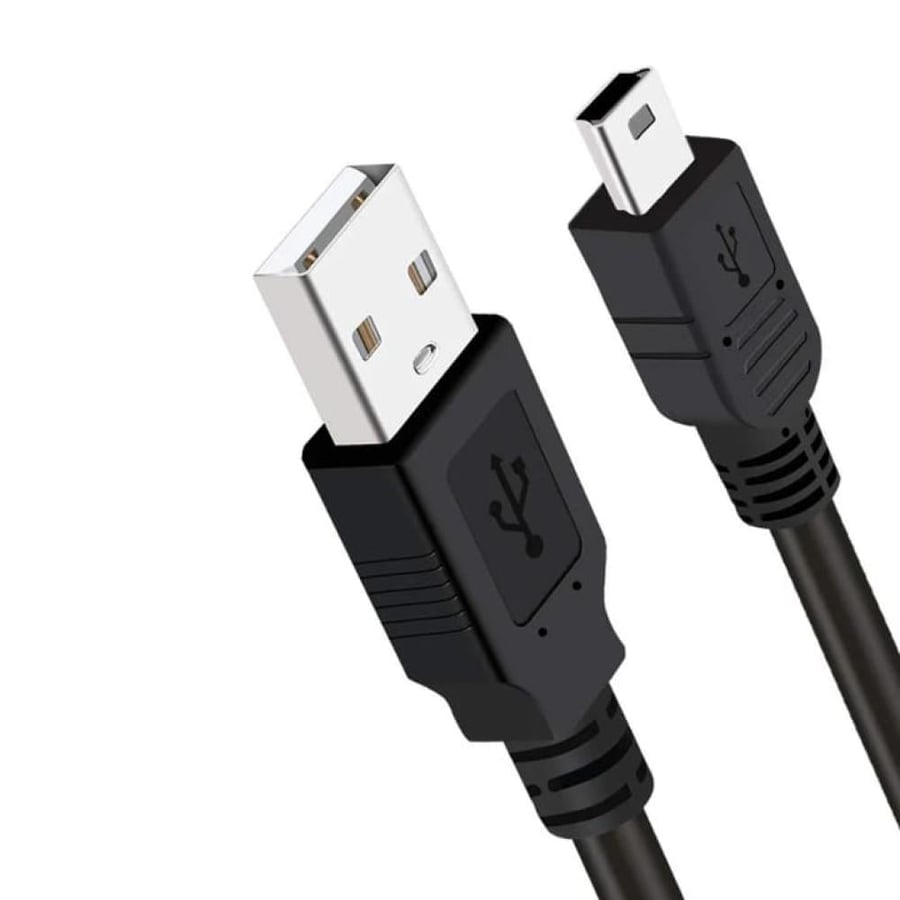 كابل شحن ميني يو إس بي (USB-A إلى Mini-USB 5-Pin) متوافق مع يد تحكم بلايستيشن 3، أجهزة بلاك بيري، وبعض الكاميرات القديمة