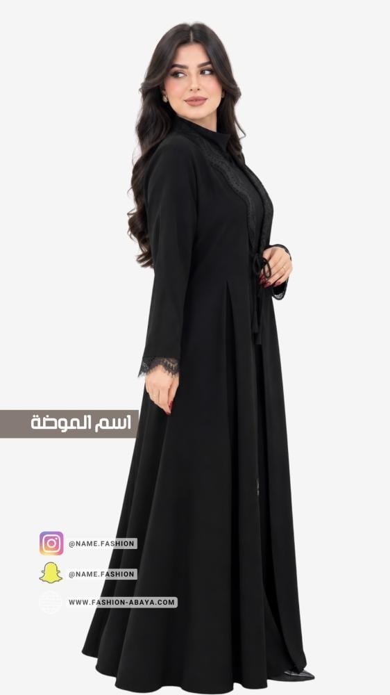 عبايه بليزر نوره بكسرة و دانتيل بالياقة والكم