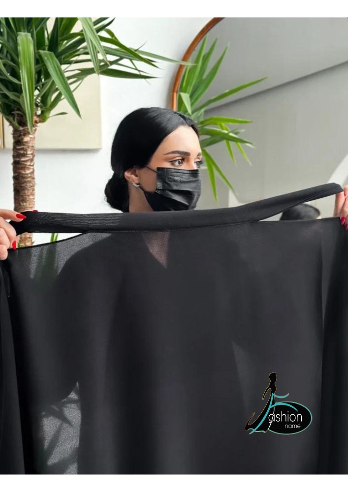 طرحة ربطة سادة لون اسود  MODEL NO T039