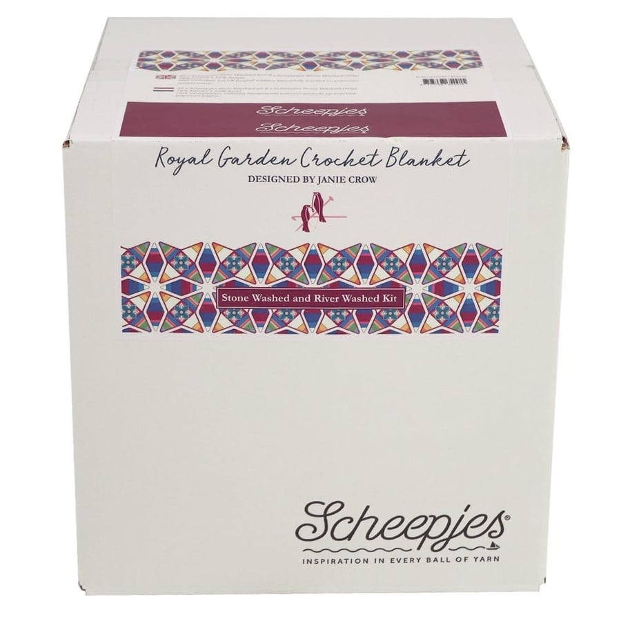 Scheepjes Royal Garden Crochet Blanket Kit - Stone Washed and River Washed