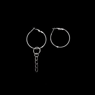 كارما كولكشن. حلق فضي مع سلسلة | Karma Collection. silver earrings