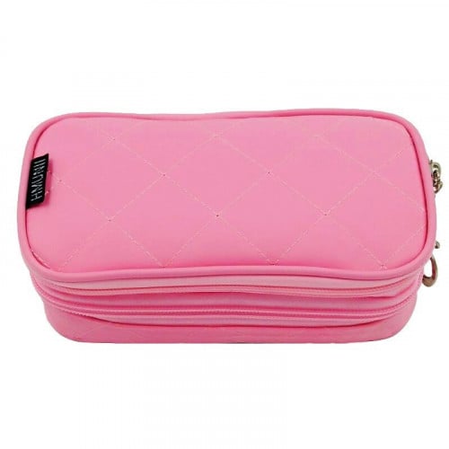 حقيبة المكياج باللون الوردي