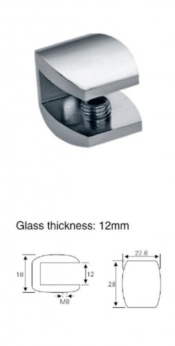 حامل زجاج لون كروم  12 ملي