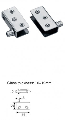 مفصلة زجاج لون كروم 12-10 ملي