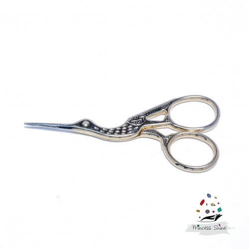 231 - مقص طائر اللقلق - لون ذهبي