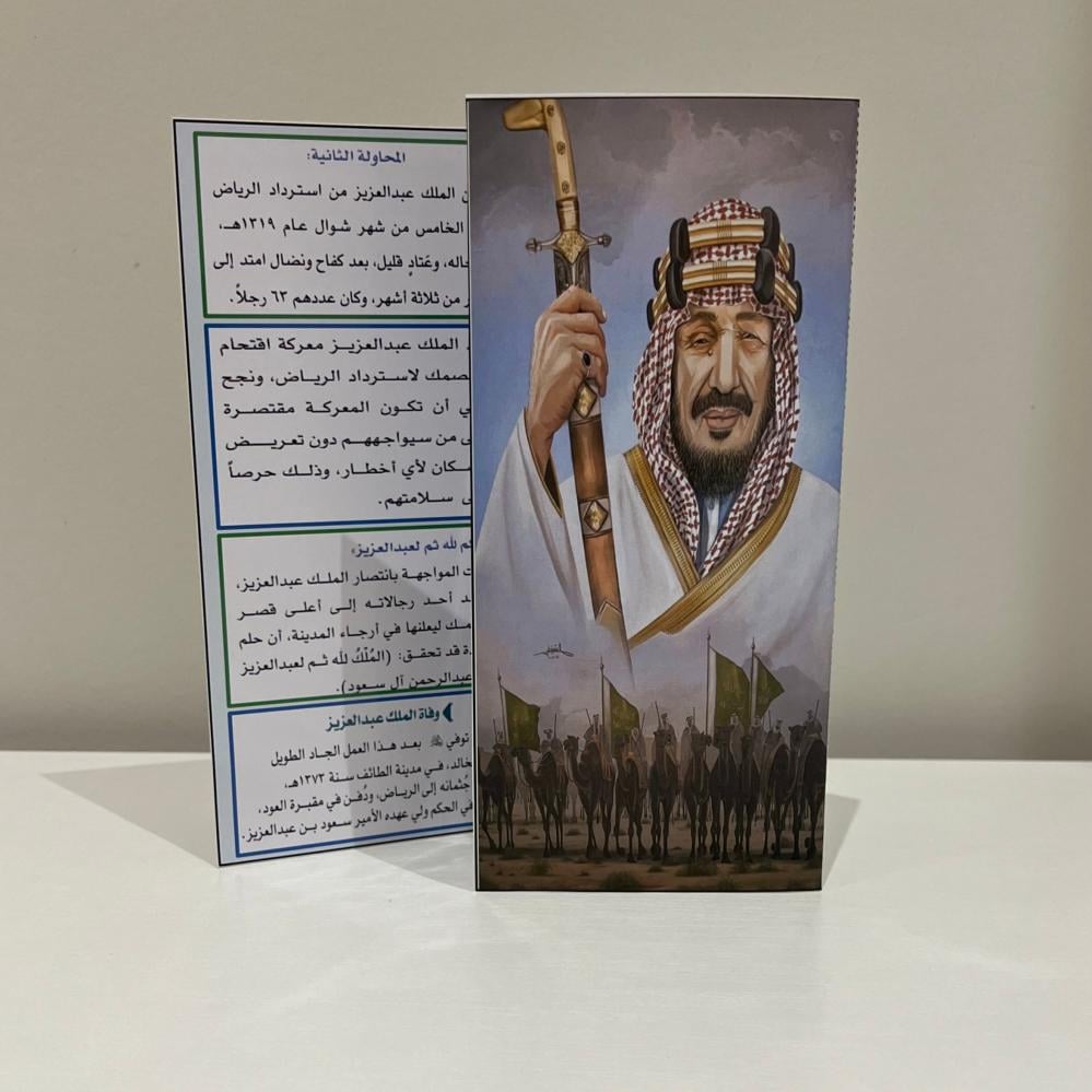 مطوية اجتماعيات الملك عبدالعزيز واسترداد الرياض صف سادس الفصل الثاني