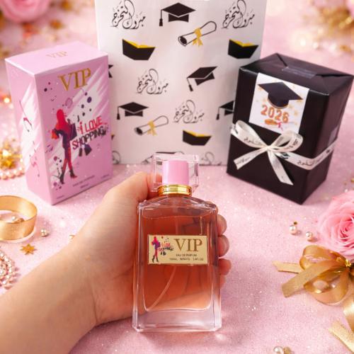 عطر نسائي جميل في اي بي 100ملي تركيز عالي بتغليف وتنسيق هديا لتخرج