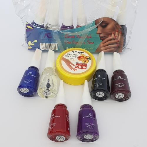 شنطه مناكير ثابته 6 حبات مع مزيل هديه