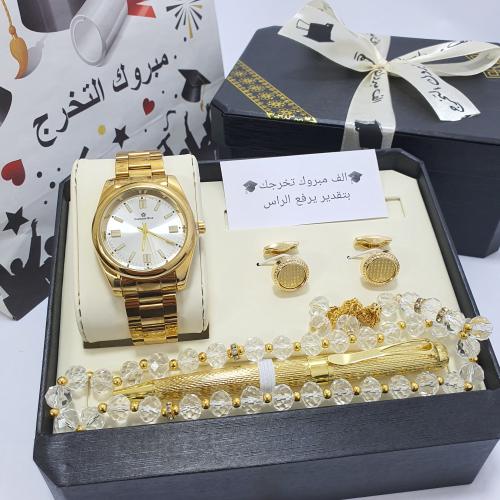 طقم رجالي ساعه كبك قلم سبحه شال للخريجين