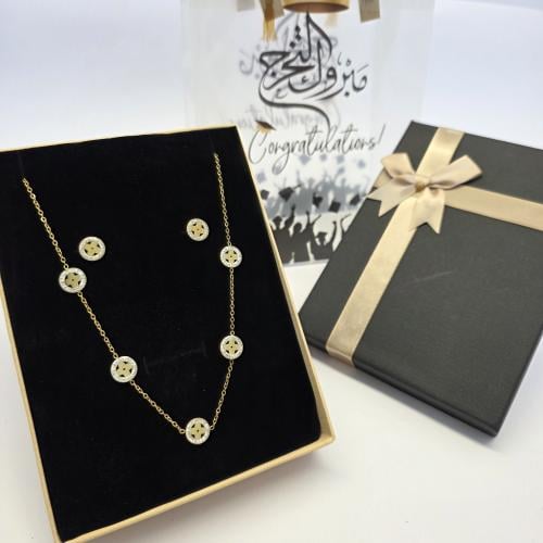 طقم ماركه سلسال وحلق مقاوم لصدى