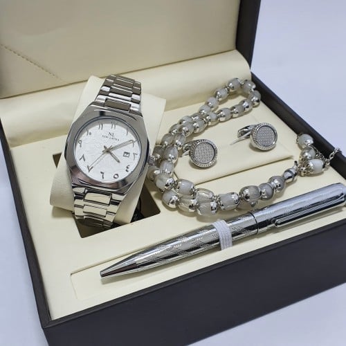 طقم ساعه رجالي ساعه كبك قلم سبحه