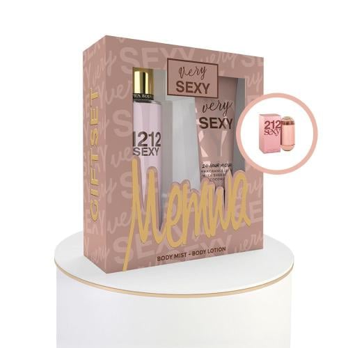 طقم لوشن جسم وبودي ميست برائحة عطر 212 سكسي من ميموا