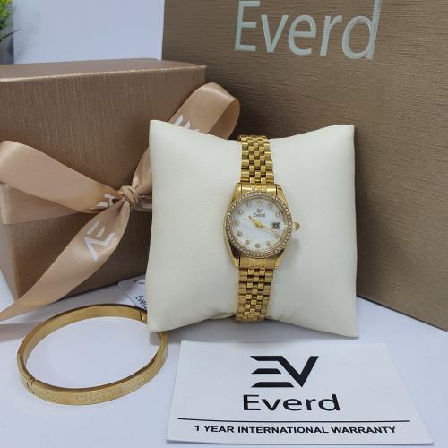 ساعه نسائية ماركة ايفرد الاستيل مع الاسوره ماركه