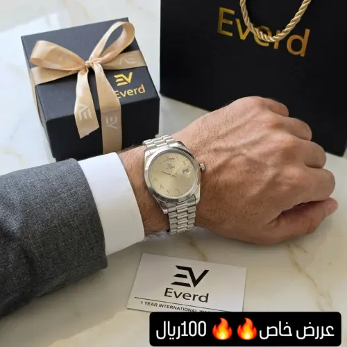 ساعه ايفارد رجالي اصليه استيل ضدالما بضمان سنه