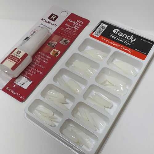 تريندي مجموعة اظافر اصطناعية 100 حبه - رقم15مع الغراء