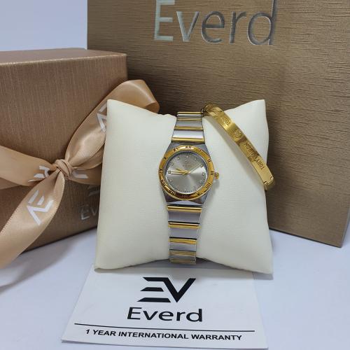 ساعه نسائية ماركة ايفرد الاستيل مع الاسوره ماركه