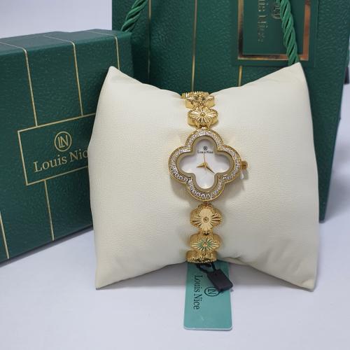 ساعة نسائية ناعمة لويس نايس باللون الذهبي