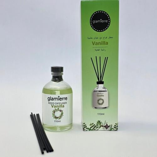 معطر فواحه110ملي مع عيدان خشبيه برائحه الفانيلا