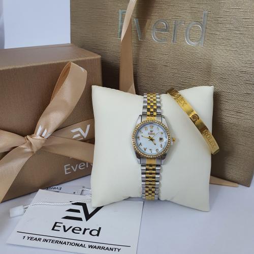 ساعه نسائية ماركة ايفرد الاستيل مع الاسوره ماركه