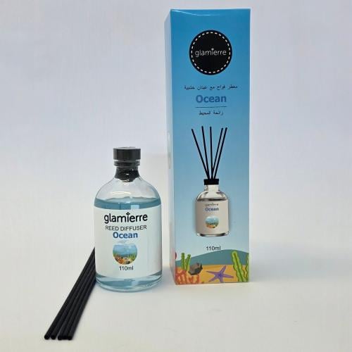 معطر فواحه110ملي مع عيدان خشبيه برائحه المحيط