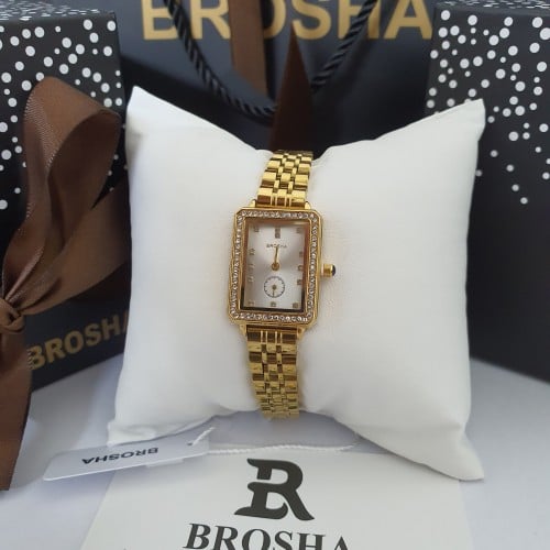 ساعه بروشا اصليه ضمان ضدالماء والون بملحقاتها علبه كيس كرت ضمان