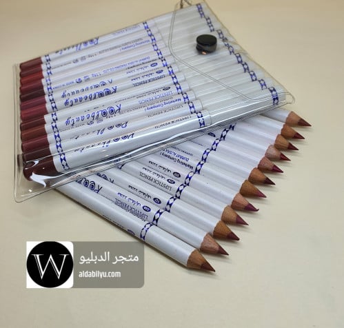 محددات شفاه12 لون بديل لوك بحقيبه انيقه