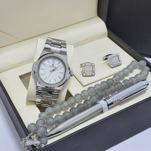 طقم ساعه رجالي ساعه كبك قلم سبحه