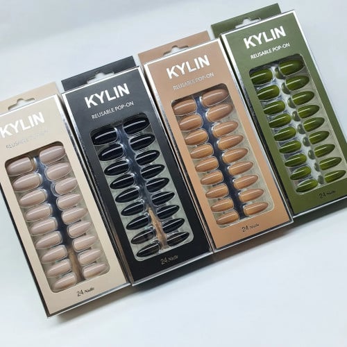 طقم اظافر 4 الوان كل لون 24 ظفر