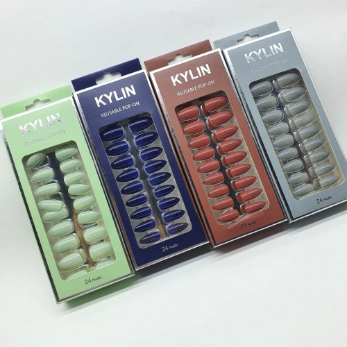 طقم اظافر 4 الوان كل لون 24 ظفر